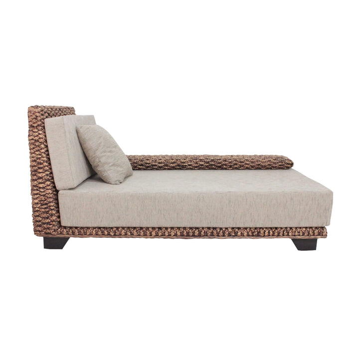 Side view of right module in natural woven water hyacinth