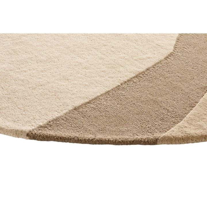 Close-up of the rug texture of Linen Figari Rug showing the soft wool surface.