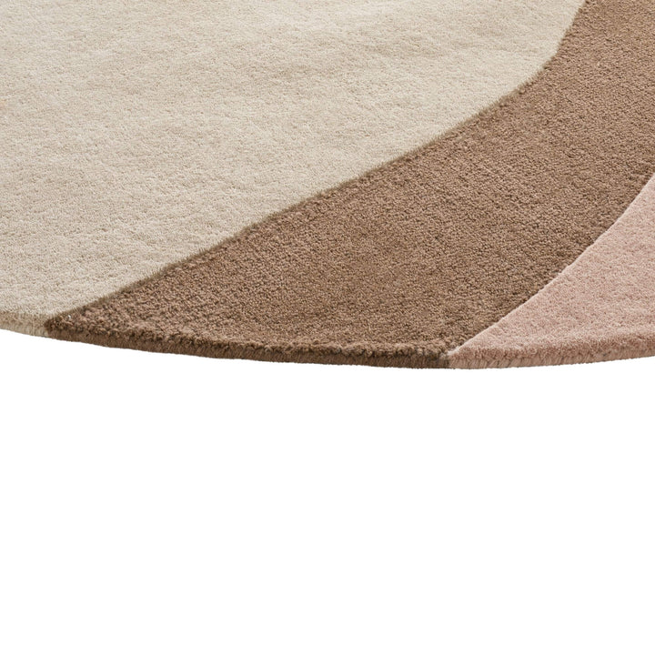 Close-up of the rug texture of Blush Figari Rug showing the soft wool surface.