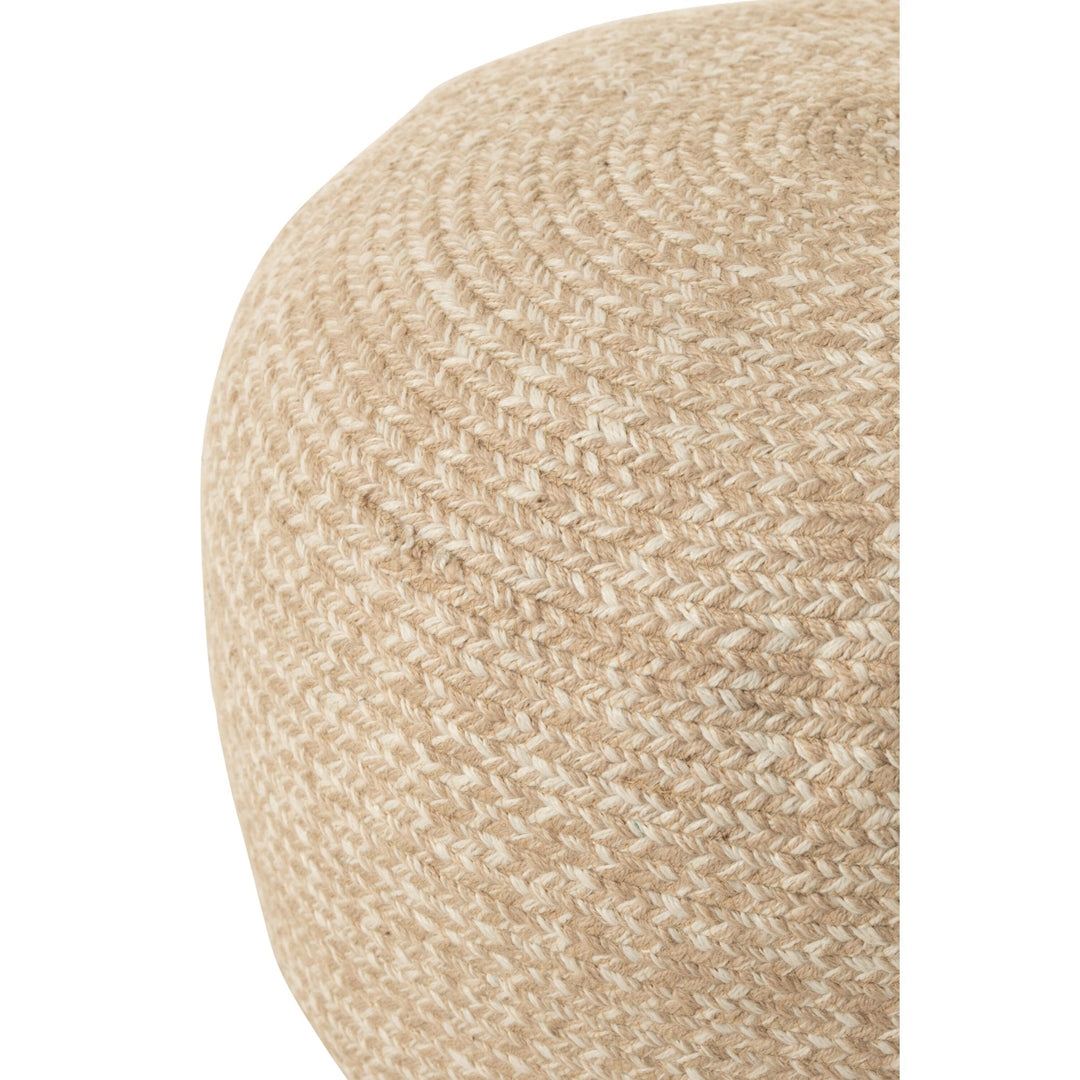 Close-up of the Fiona Puff showing detailed beige weave.