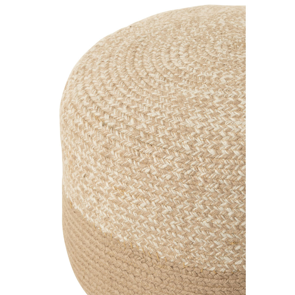 Close-up of the Fiona Puff showing detailed beige weave.