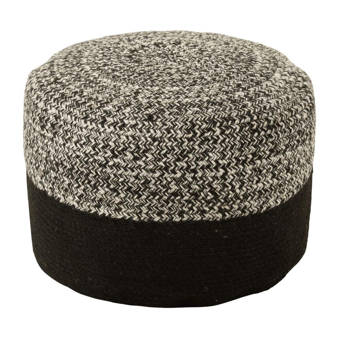 Fiona Stripe Puff in grey and black with soft woven polyester texture.