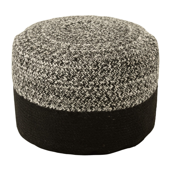 Fiona Stripe Puff in grey and black with soft woven polyester texture.