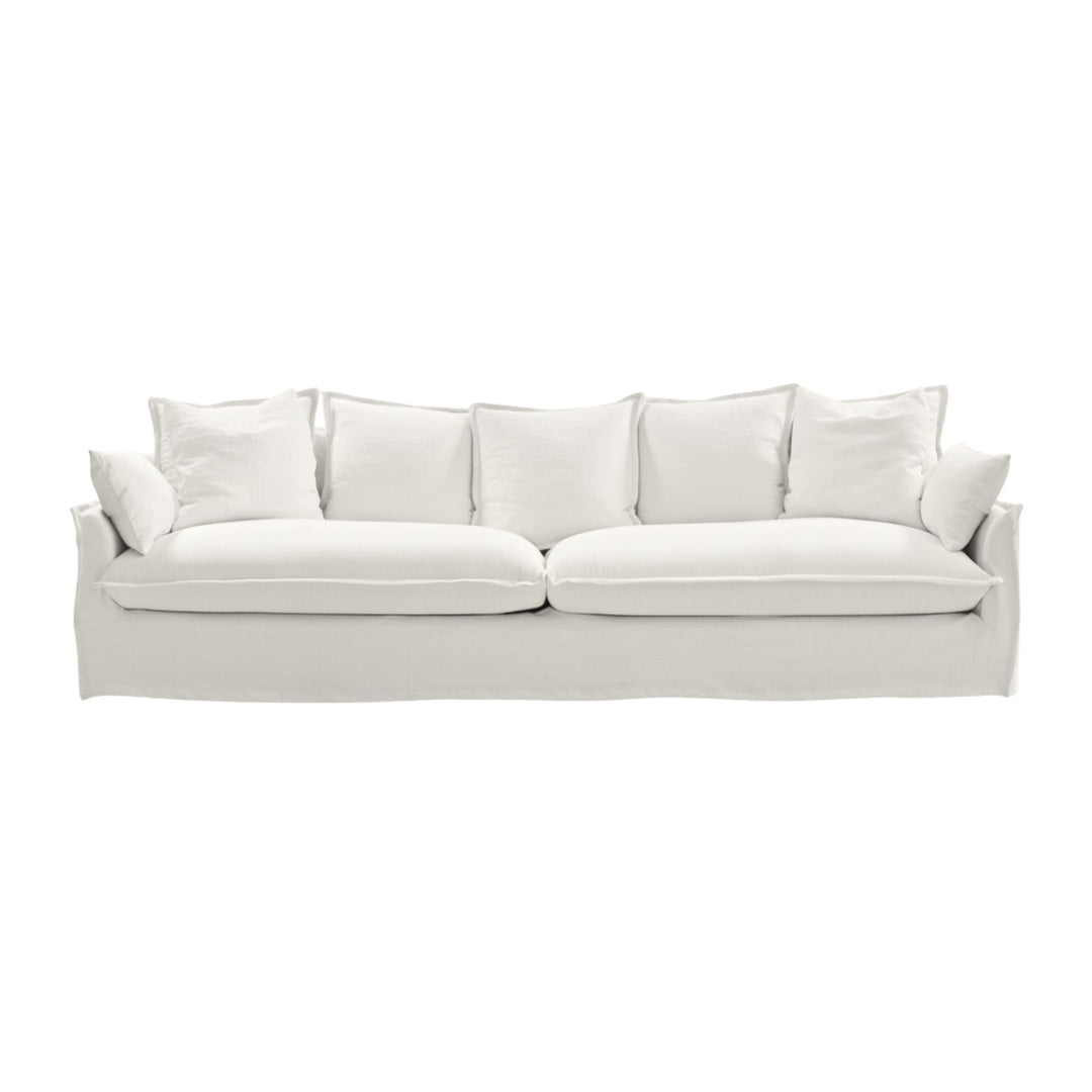 Firenze Sofa in white linen with fully removable covers.