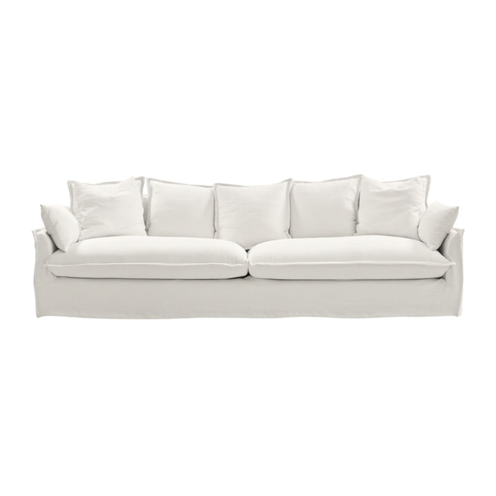 Firenze Sofa in white linen with fully removable covers.