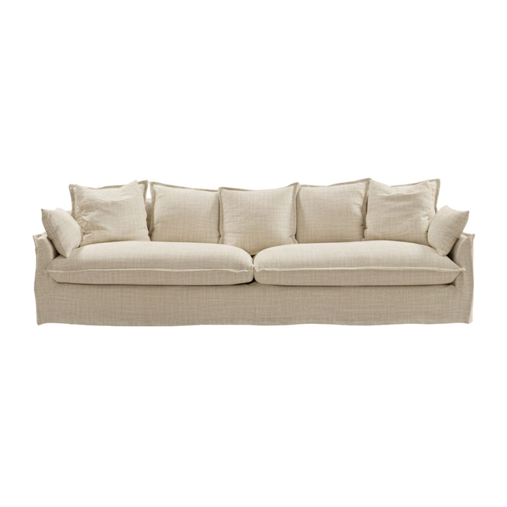 Firenze Sofa in sand linen with fully removable covers.