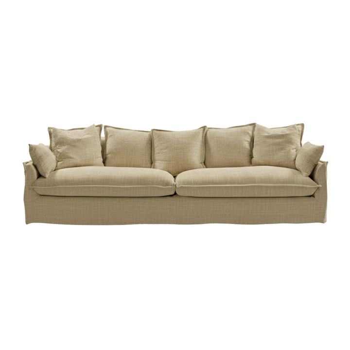 Firenze Sofa in sand linen with fully removable covers.
