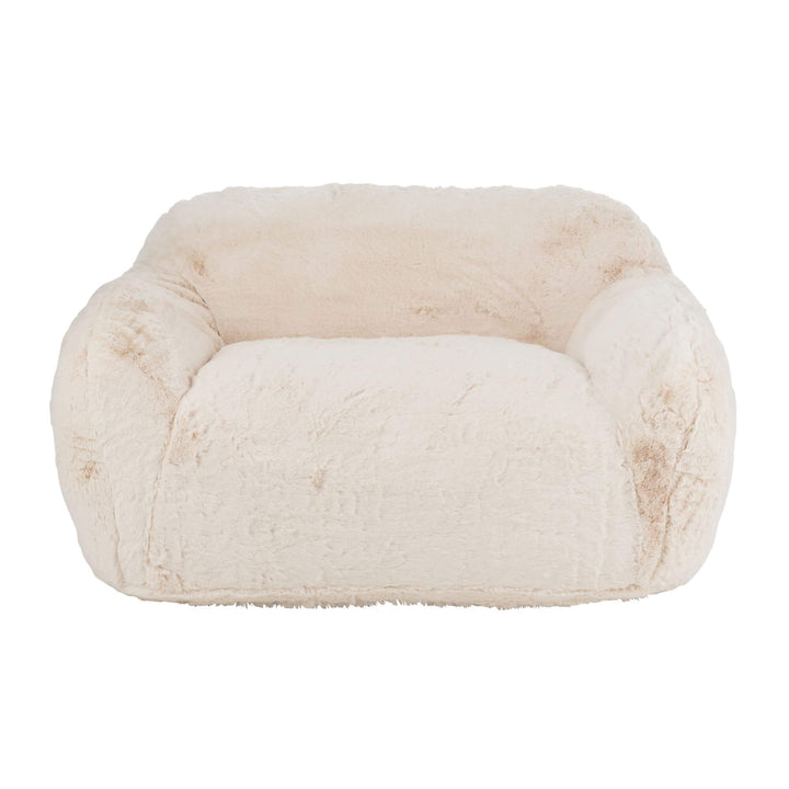 Front view of the Fluff Sofa 2-seater in creme polyresin.