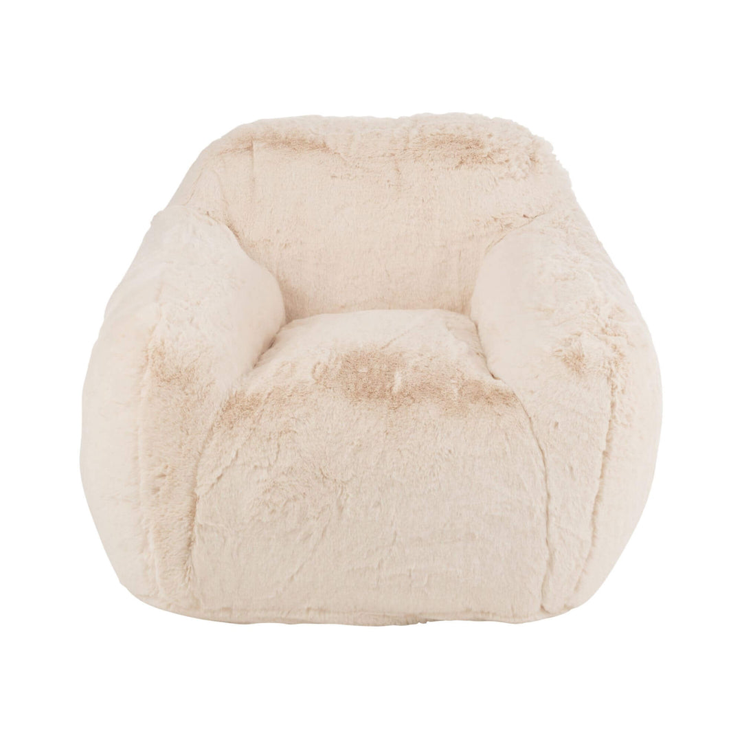 Front view of the Fluff Sofa 1-seater in creme polyresin.
