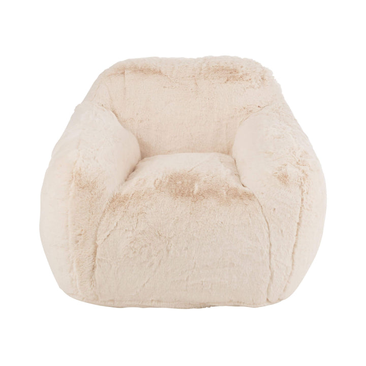 Front view of the Fluff Sofa 1-seater in creme polyresin.