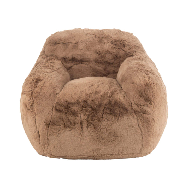 Front view of the Fluff Sofa 1-seater in taupe polyresin.