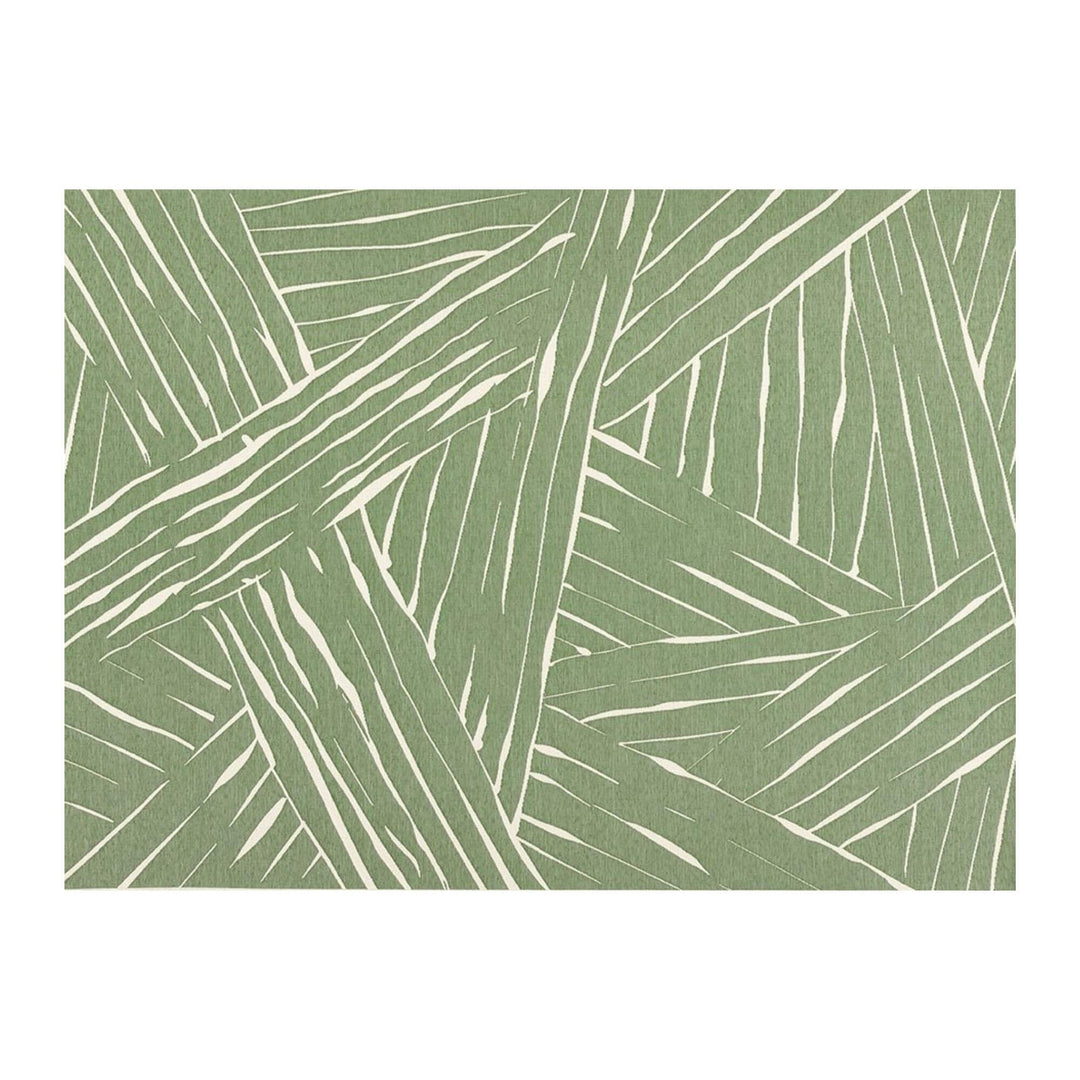 Front view of the Freek Outdoor Rug with geometric linear pattern in neutral tone.