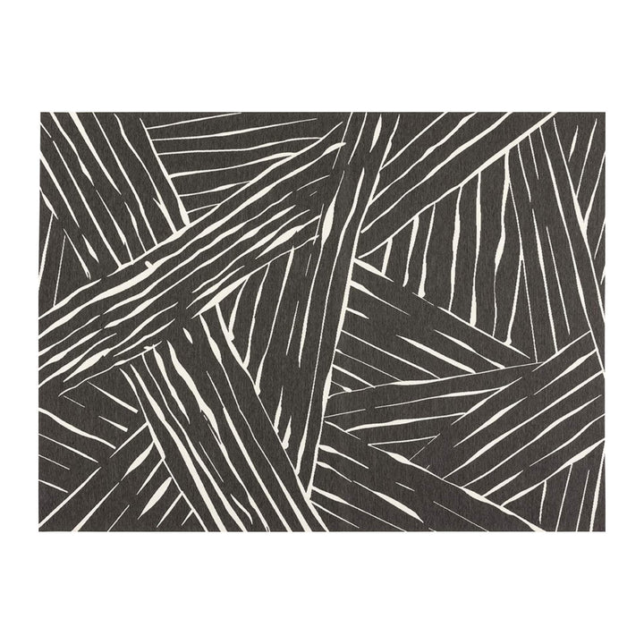 Front view of the Freek Outdoor Rug with geometric linear pattern in neutral tone.