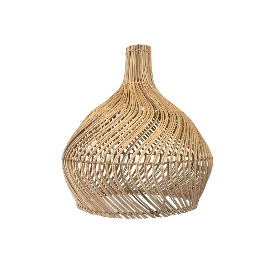 Front view of Fulhadoo Ceiling Lamp with natural rattan weave