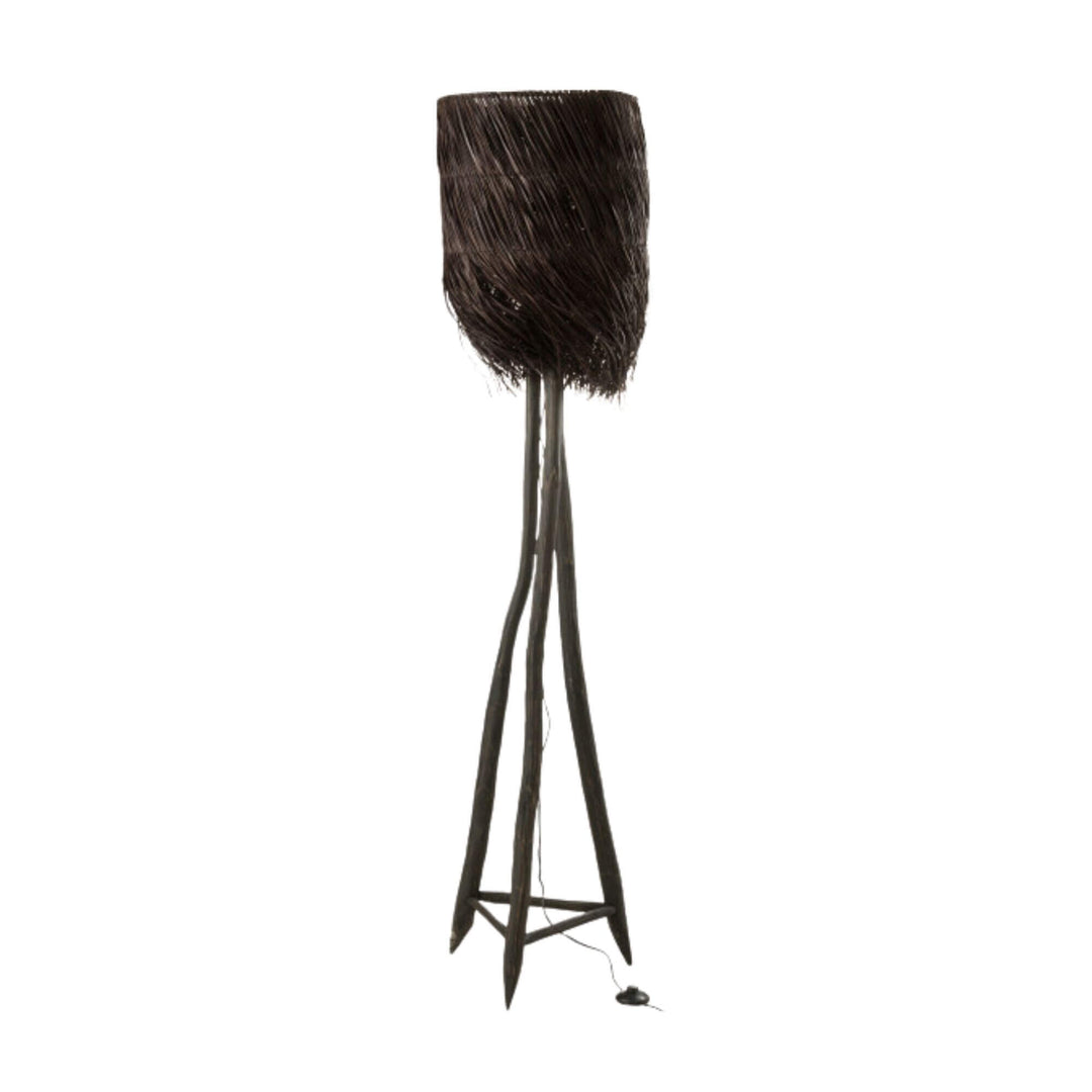 Fury floor lamp with a dark brown finish on a white background