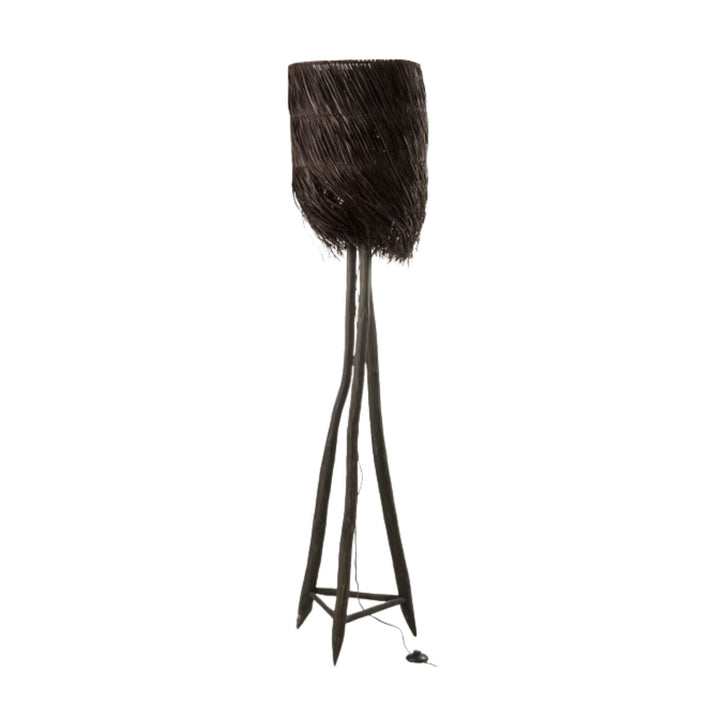 Fury floor lamp with a dark brown finish on a white background