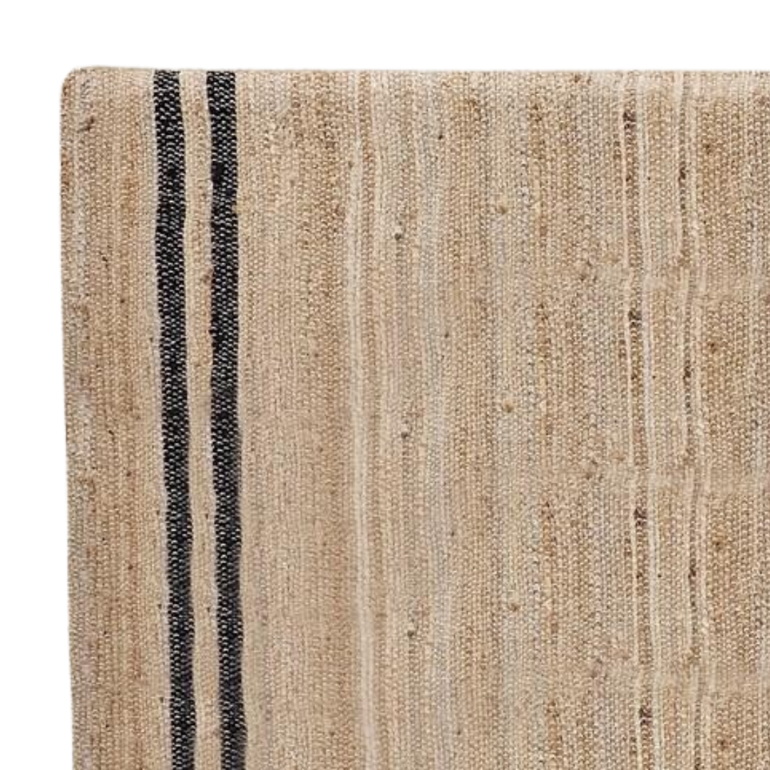 Close-up detail of the Ghana Jute Headboard highlighting the handcrafted jute weave.