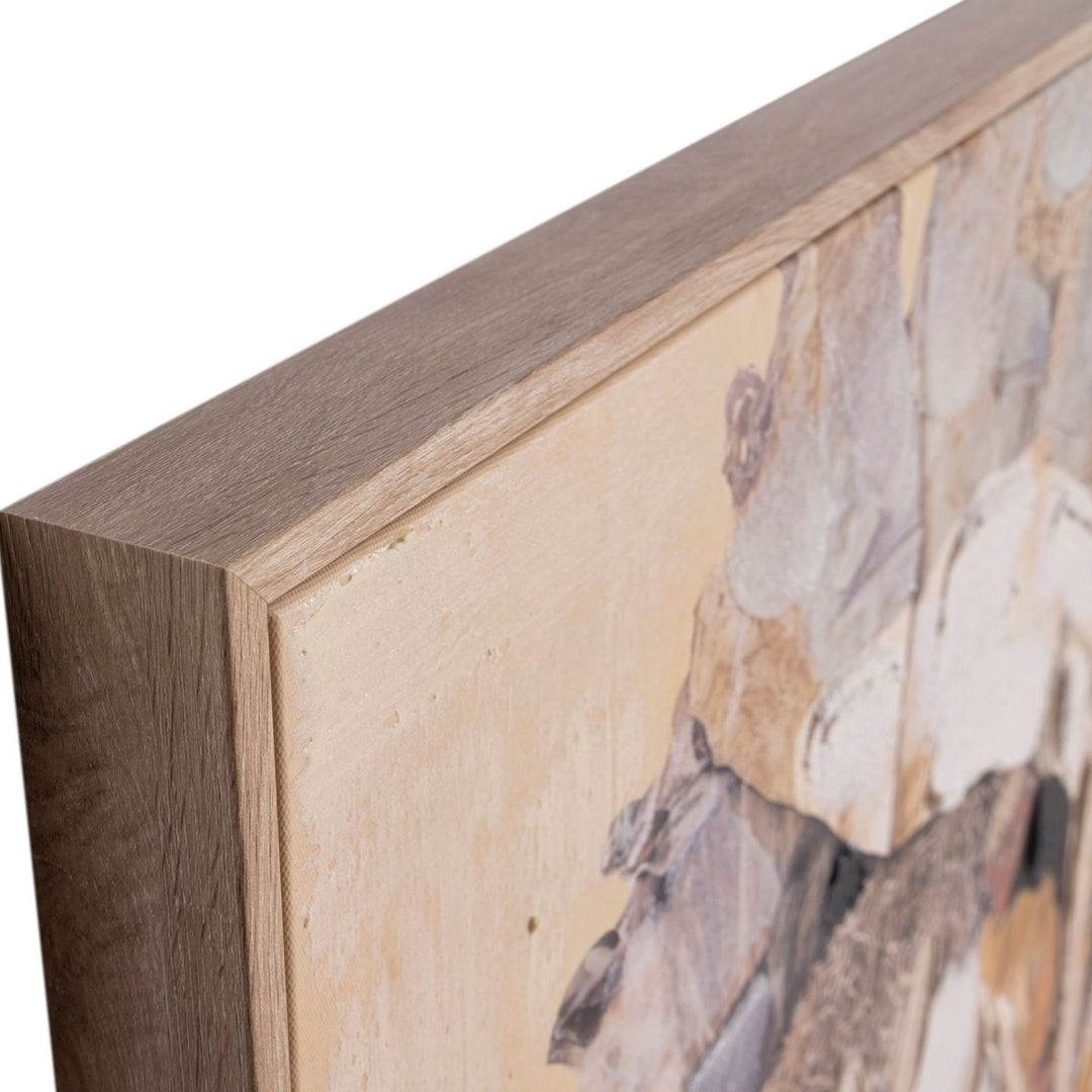 Side detail of the PS frame showing the depth and clean finished edge of the Golden Spirit painting.