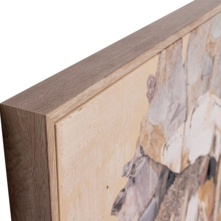 Side detail of the PS frame showing the depth and clean finished edge of the Golden Spirit painting.