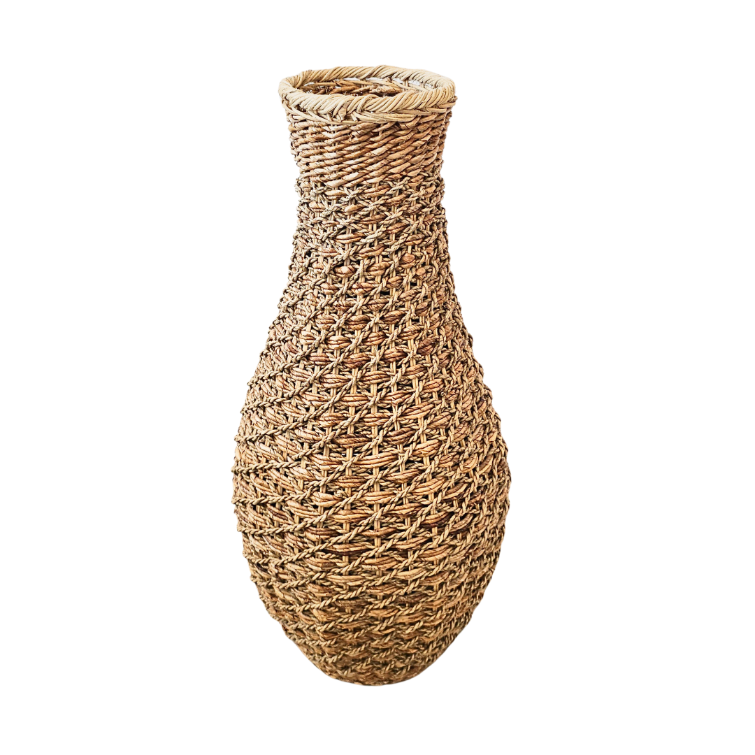 Tall Goni Sisal Basket with teardrop silhouette