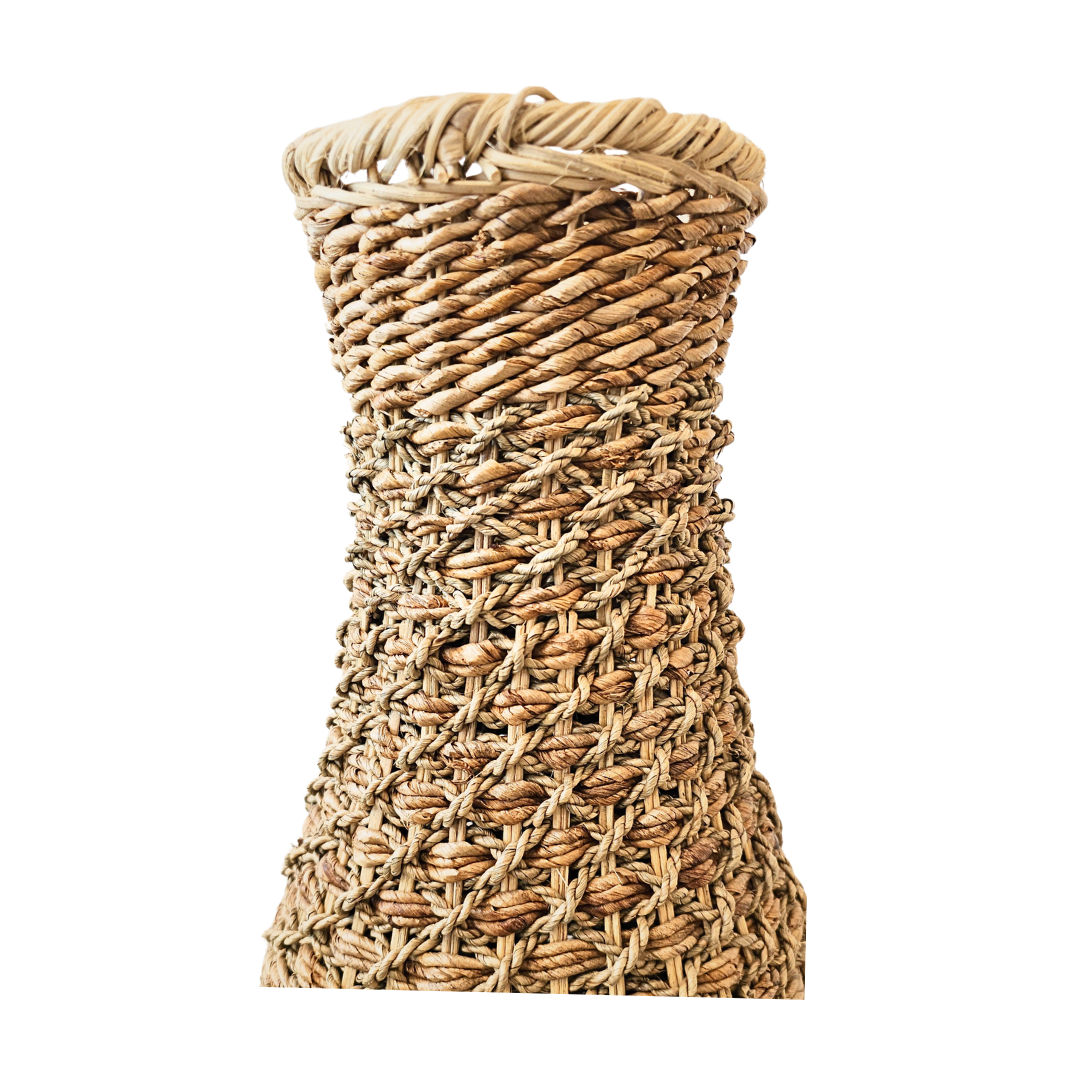 Close-up of open weave design on Goni Sisal Basket