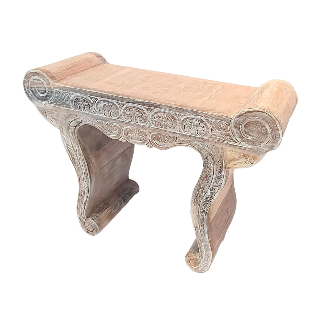 Side view of Gopala console table showing reclaimed teak craftsmanship.