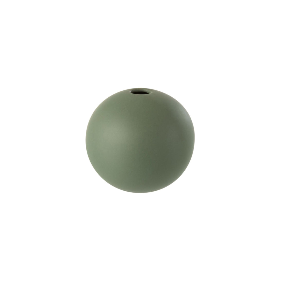 Small Green Mate Vase with matte green finish.