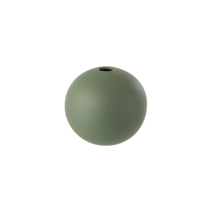 Small Green Mate Vase with matte green finish.