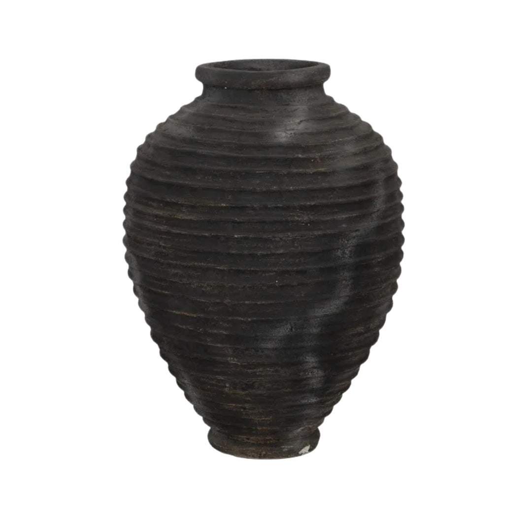Single Guarani cement vase displayed from the front.