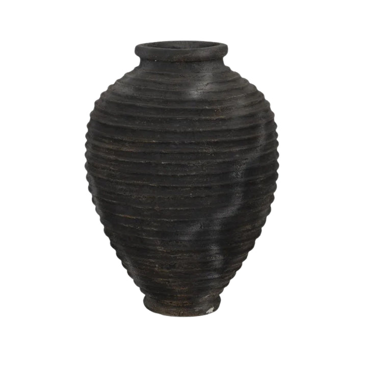 Single Guarani cement vase displayed from the front.
