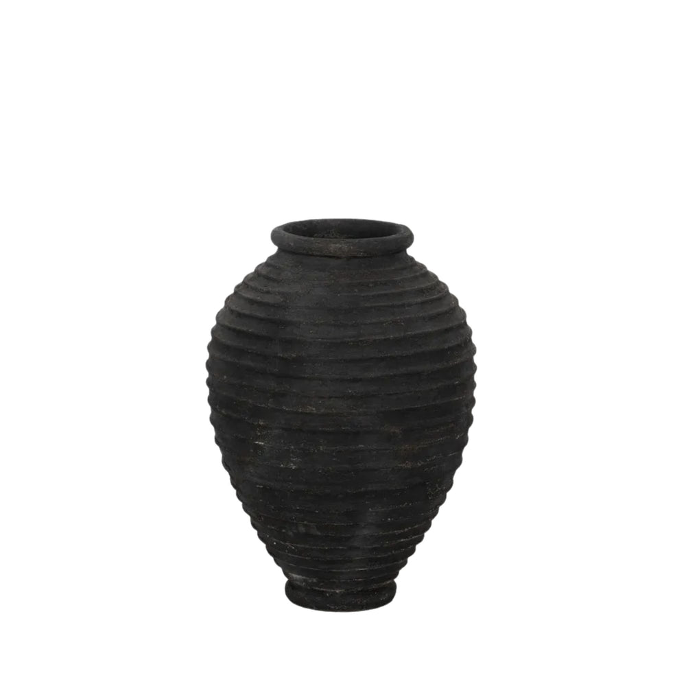 Single Guarani cement vase displayed from the front.