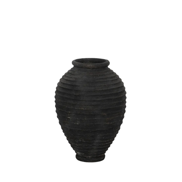 Single Guarani cement vase displayed from the front.