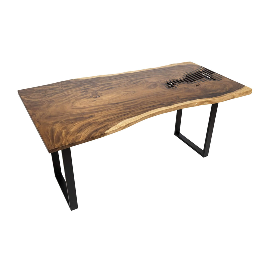 Gunung Suar Dining Table made of natural suar wood with live edge design.