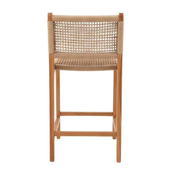 Rear view highlighting the rattan backrest weave.