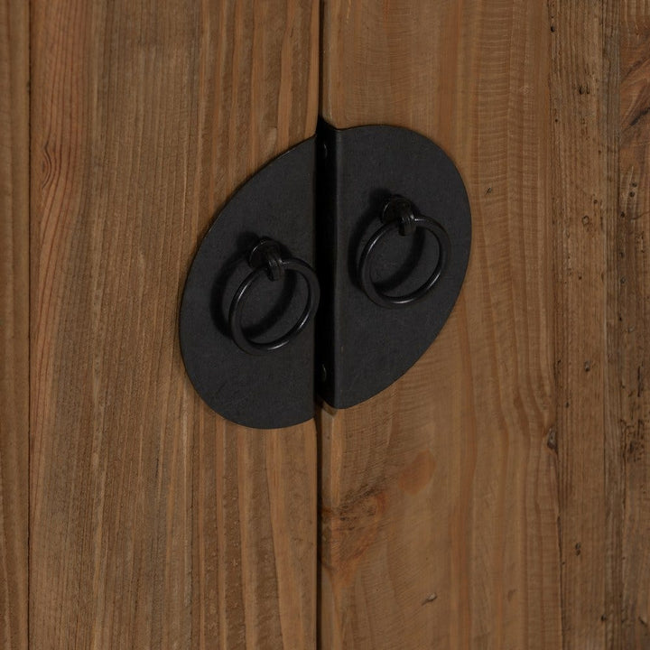 Detail of maple wood grain and joinery on Harapan TV unit.