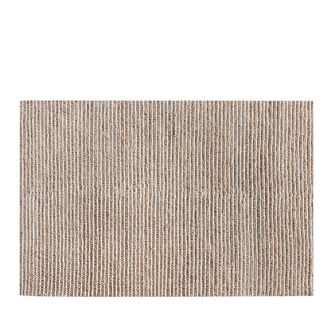 Front view of the Harihara Rug showcasing its natural jute and wool texture in soft neutral tones.