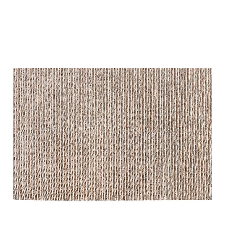 Front view of the Harihara Rug showcasing its natural jute and wool texture in soft neutral tones.