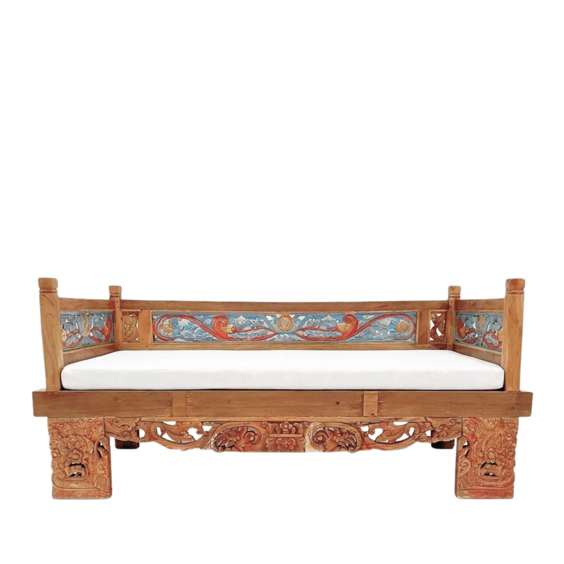 HEMERA INDONESIAN CARVED TEAK WOOD DAYBED | 220X100X100CM – SYBARTUM