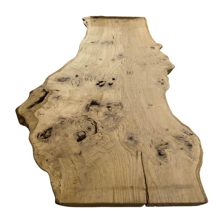 Top-view image showcasing the irregular live-edge outline of the Hera Dining Table.