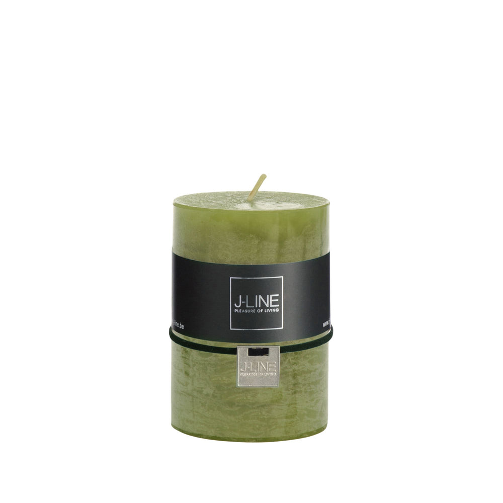 Small-sized Herbs Candle showing its textured green surface.