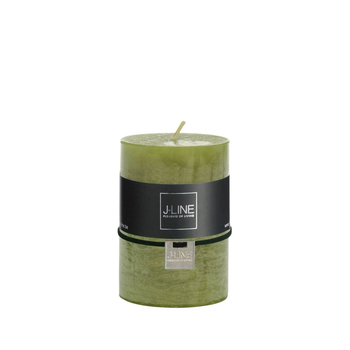 Small-sized Herbs Candle showing its textured green surface.