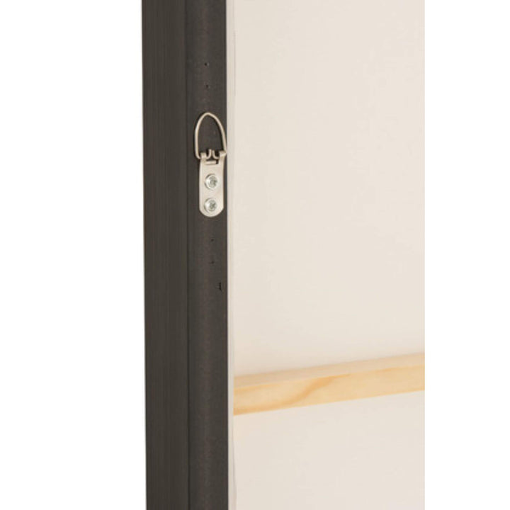 Back view of Highlands II Painting showing sturdy hanging hardware and wood frame.

