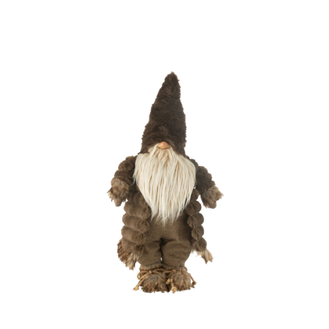 Small Howard Gnome figure displayed with brown fur-textured clothing.