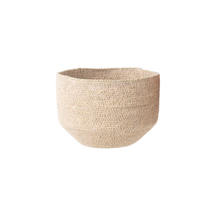Small Hurgada basket, round shape in pale sand color