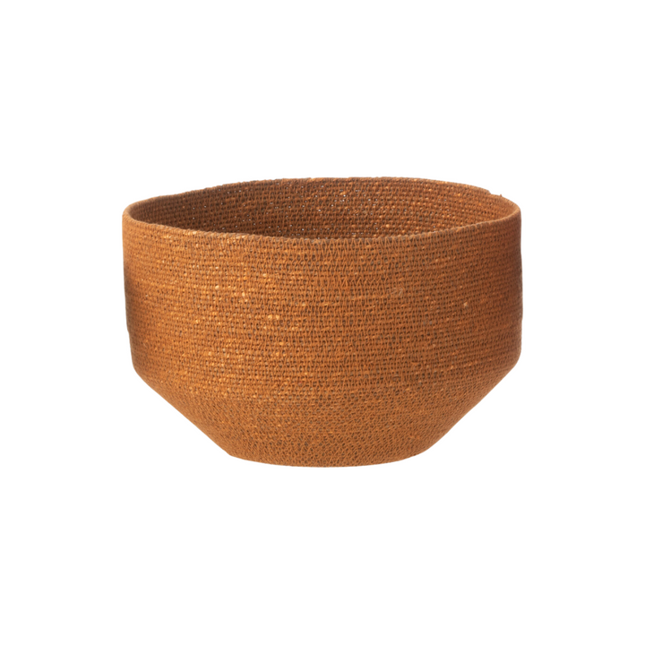 Medium Hurgada basket with warm terracotta band
