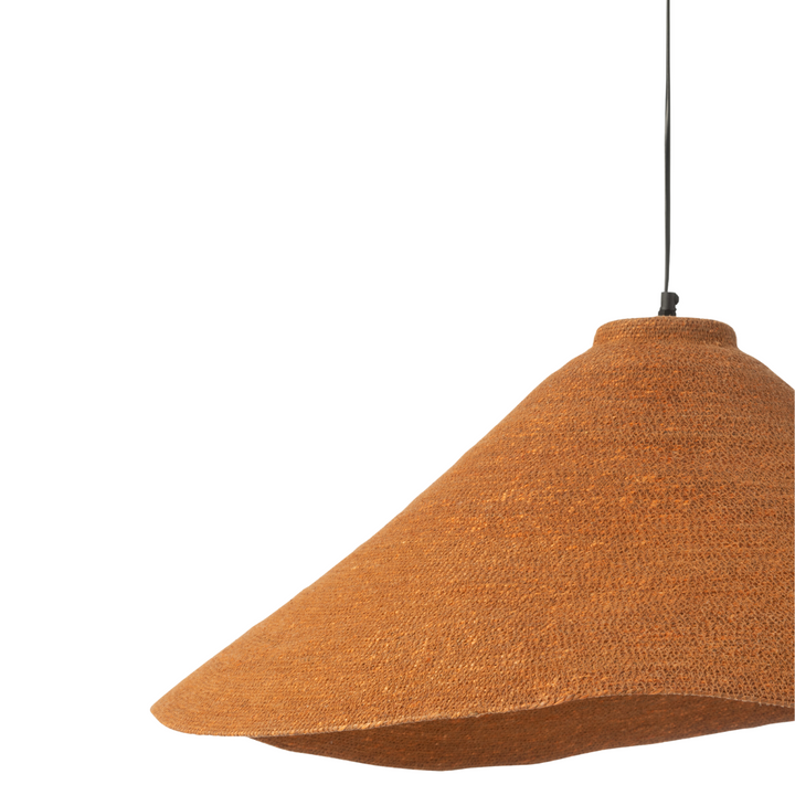 Rust Hurgada ceiling lamp close-up of conical design.