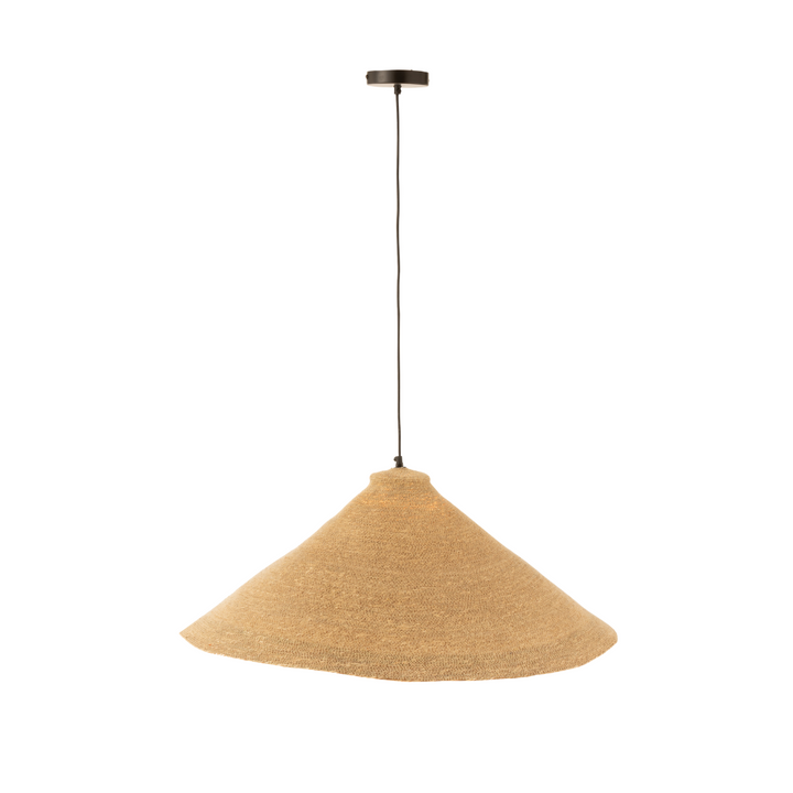 Natural tone Hurgada ceiling lamp with handmade woven texture.