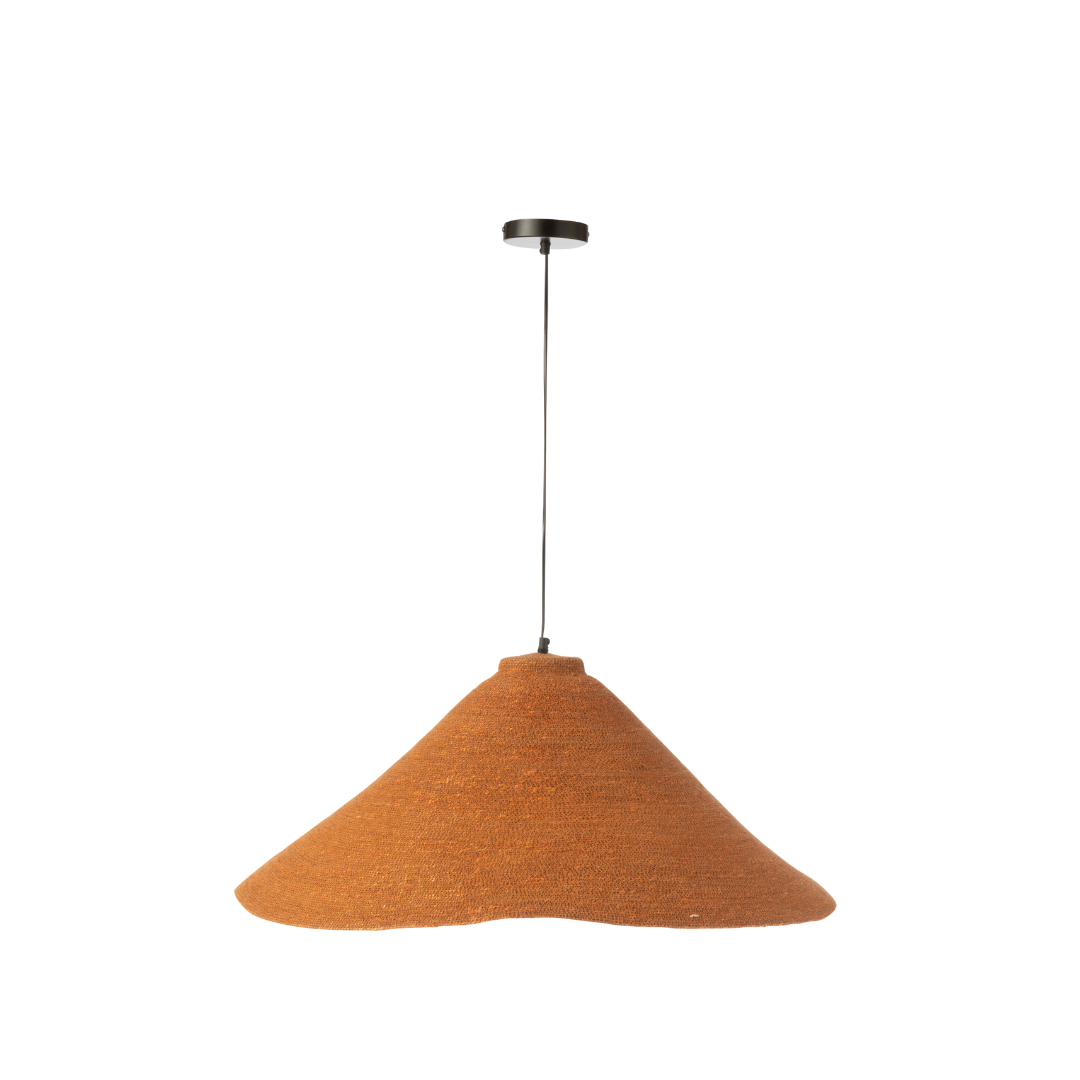 Rust Hurgada ceiling lamp close-up of conical design.