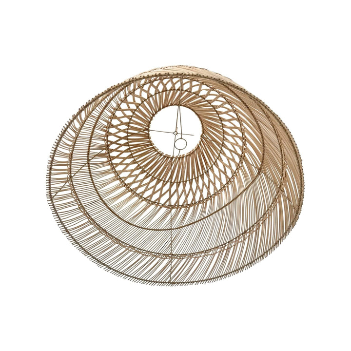 Bottom view showing circular opening and woven interior of Ibiza pendant