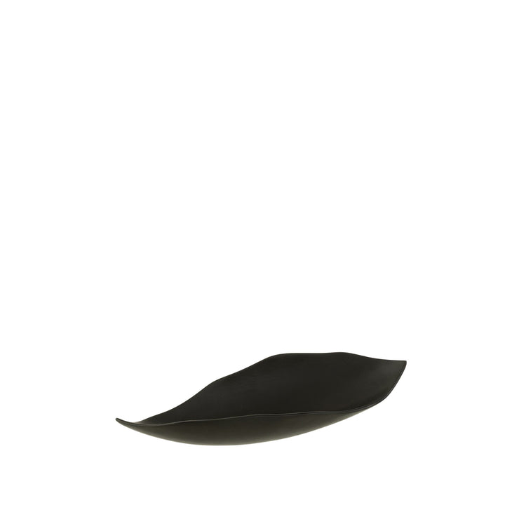 Front view of the iron leaf tray with organic curved shape.